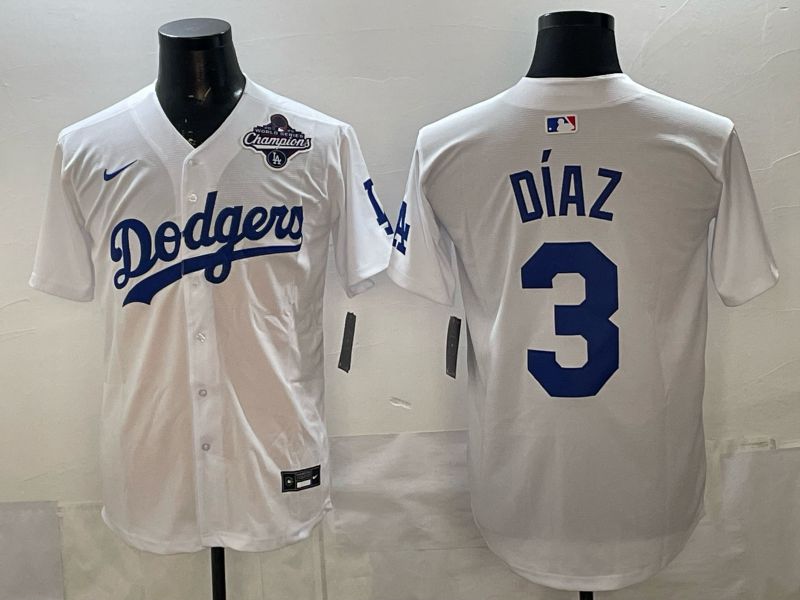 Men Los Angeles Dodgers #3 Diaz White Game 2026 Nike MLB Jersey style 010->los angeles dodgers->MLB Jersey